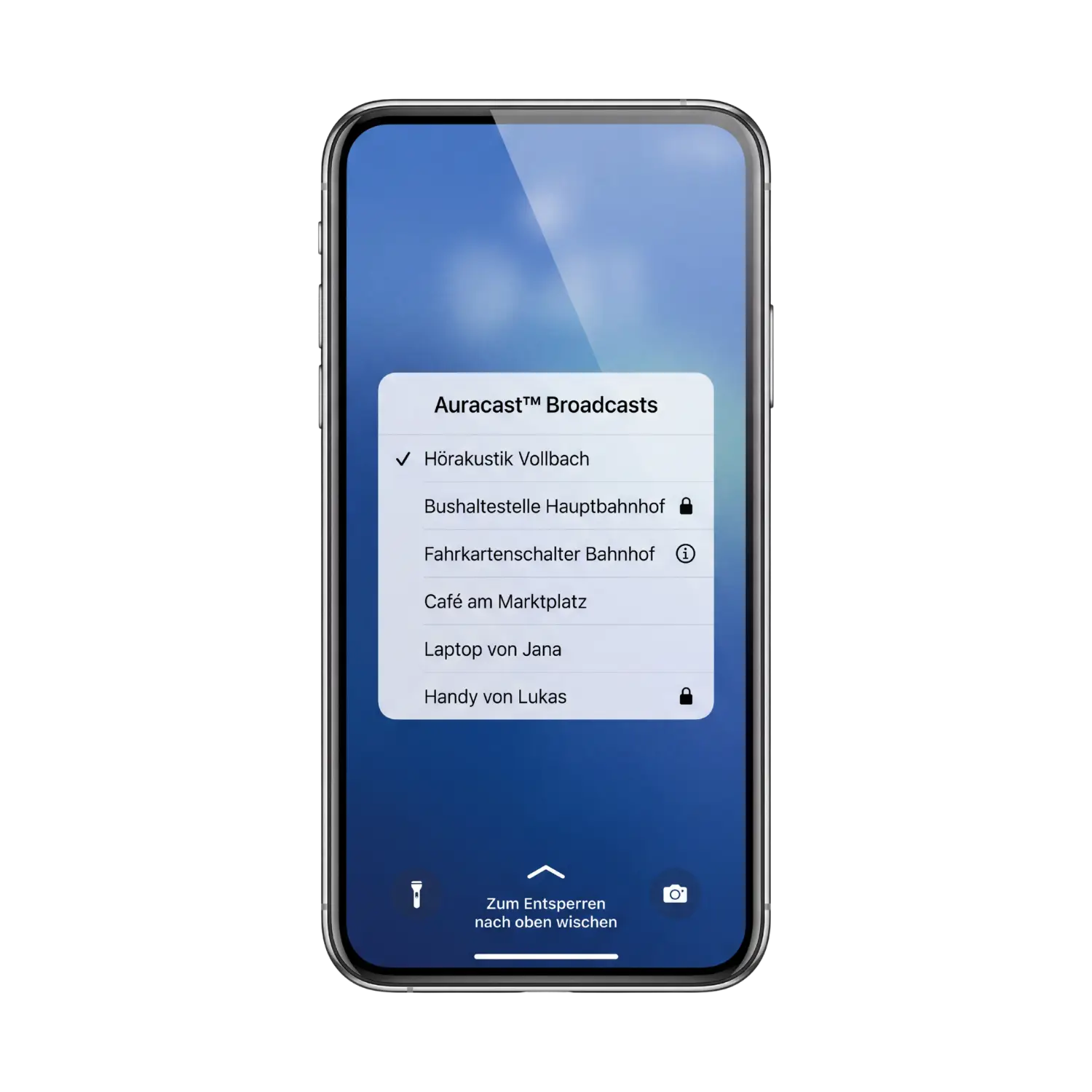 Auracast-Hinweisschild für Veranstaltungsorte